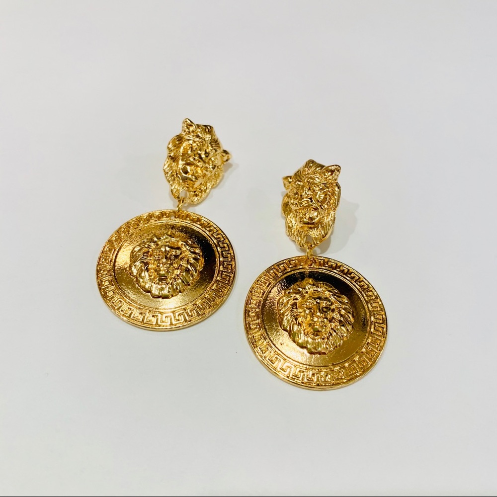 Lion Coin Earrings